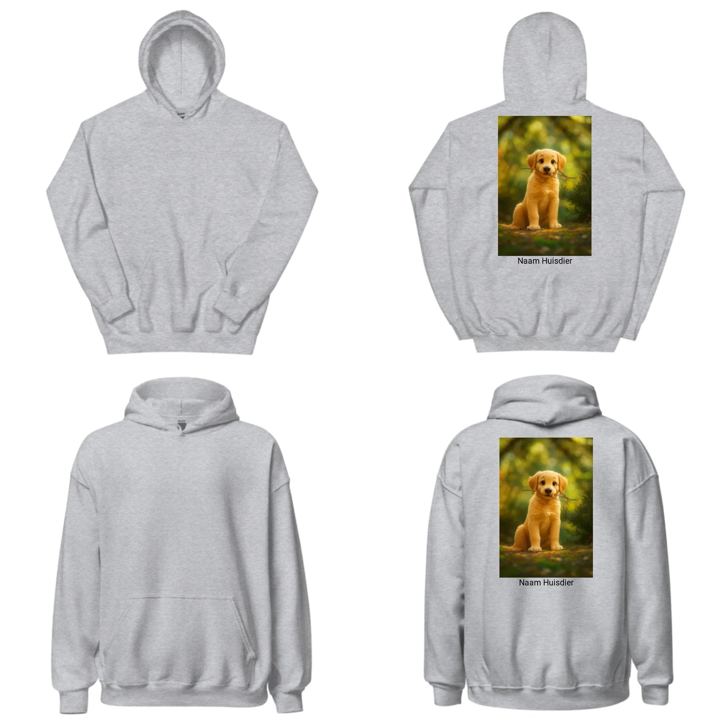 Unisex hoodie met gepersonaliseerd huisdierontwerp