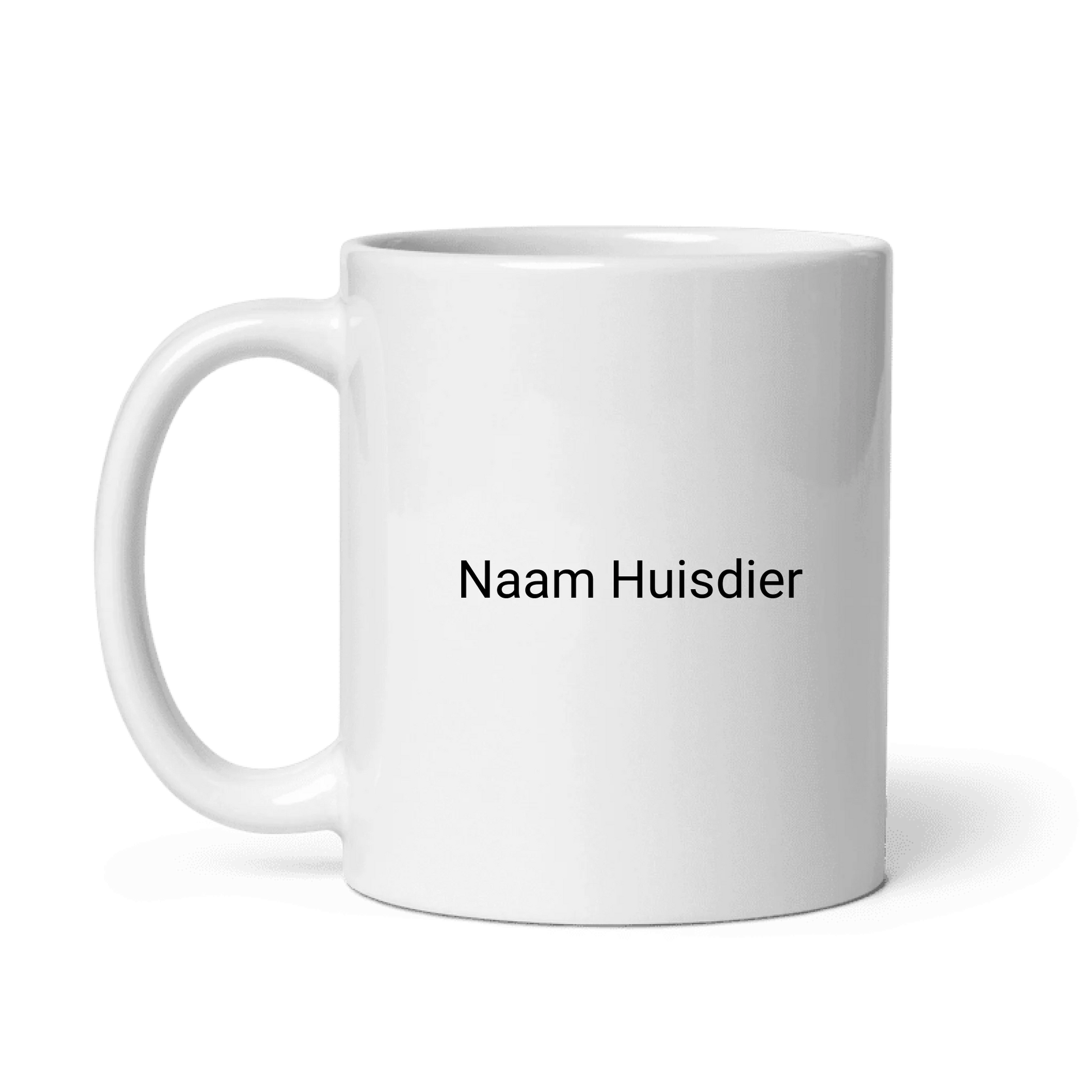 Witte koffiemok met gepersonaliseerde huisdierfoto