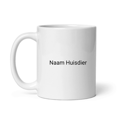 Witte koffiemok met gepersonaliseerde huisdierfoto